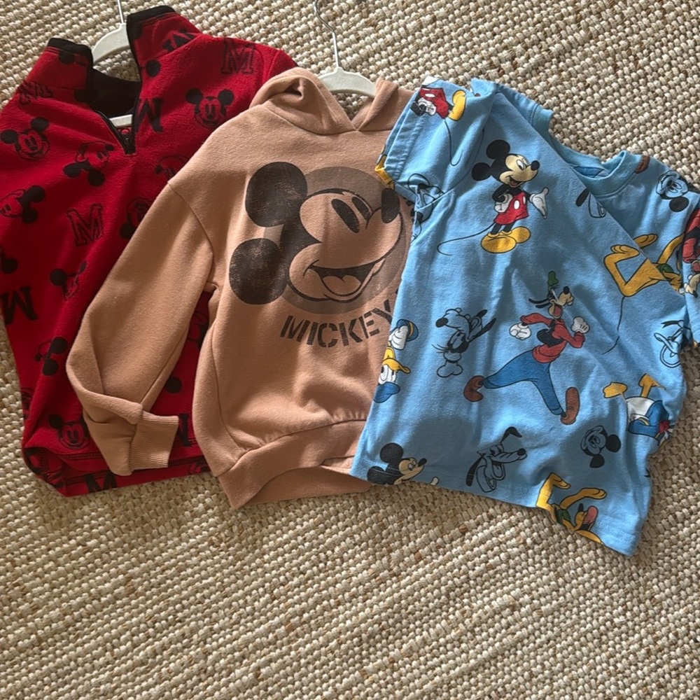 4T Disney Bundle - Fleece Pullover, Sweatshirt, T-shirt